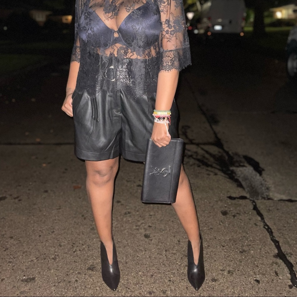 City Chic Faux Leather Beware Shorts 12